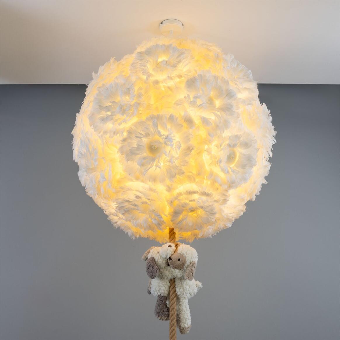 Mullan Lighting Foz 33-Light Teddy Cloud Powder-Coated White Modern Chandelier