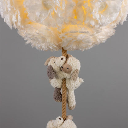 Mullan Lighting Foz 33-Light Teddy Cloud Powder-Coated White Modern Chandelier