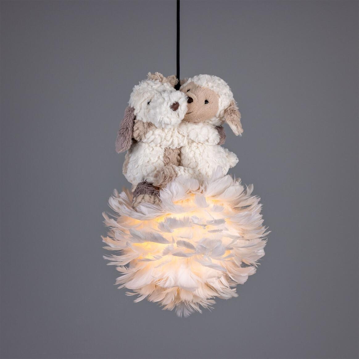 Mullan Lighting Foz 1-Light Teddy Cloud Powder-Coated White Modern Pendant Chandelier