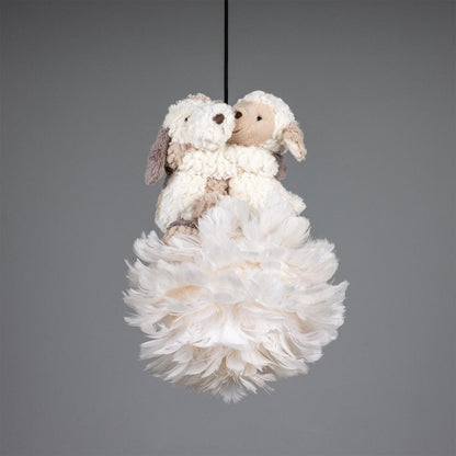 Mullan Lighting Foz 1-Light Teddy Cloud Powder-Coated White Modern Pendant Chandelier