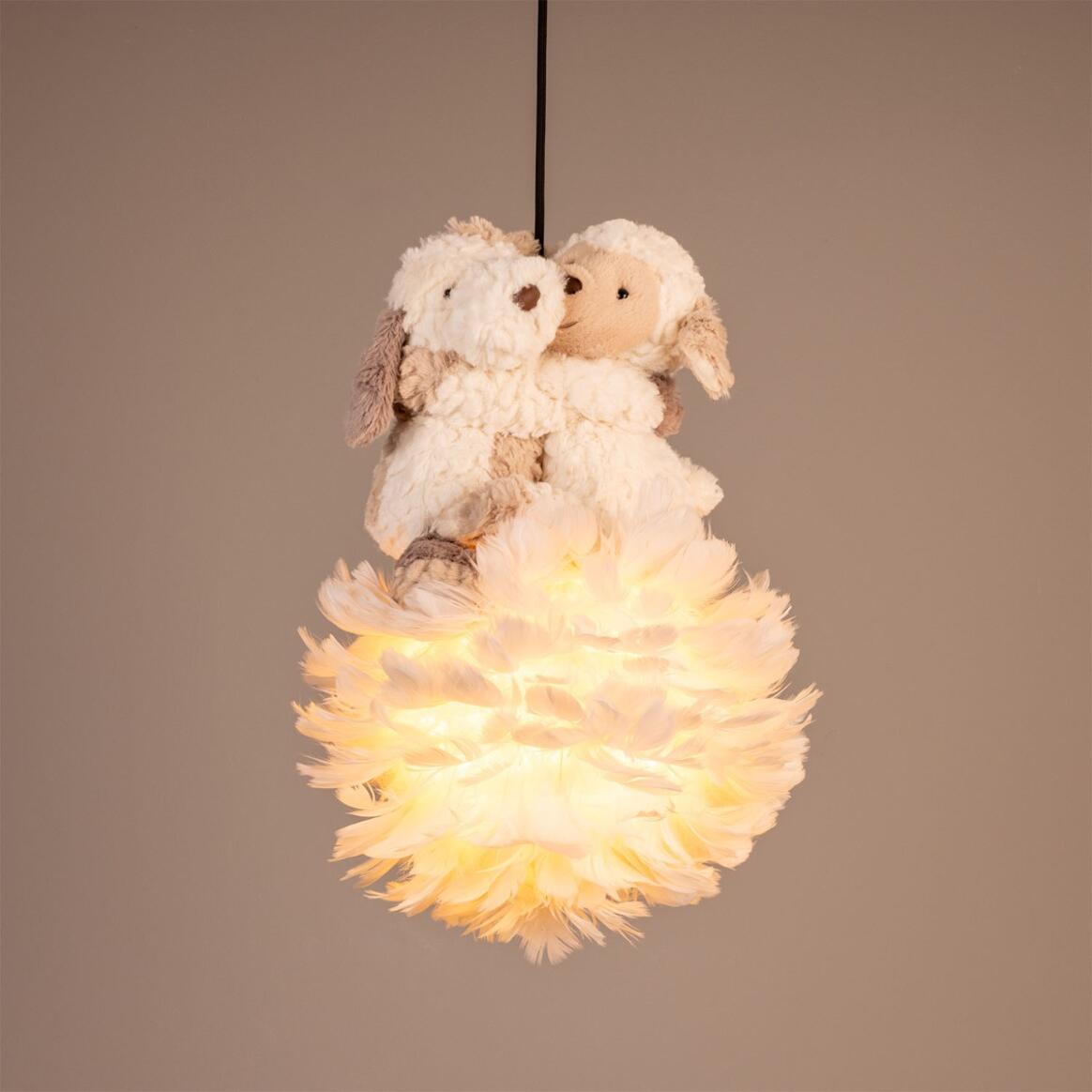 Mullan Lighting Foz 1-Light Teddy Cloud Powder-Coated White Modern Pendant Chandelier