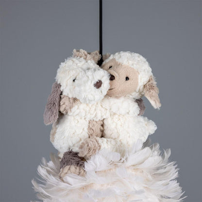 Mullan Lighting Foz 1-Light Teddy Cloud Powder-Coated White Modern Pendant Chandelier