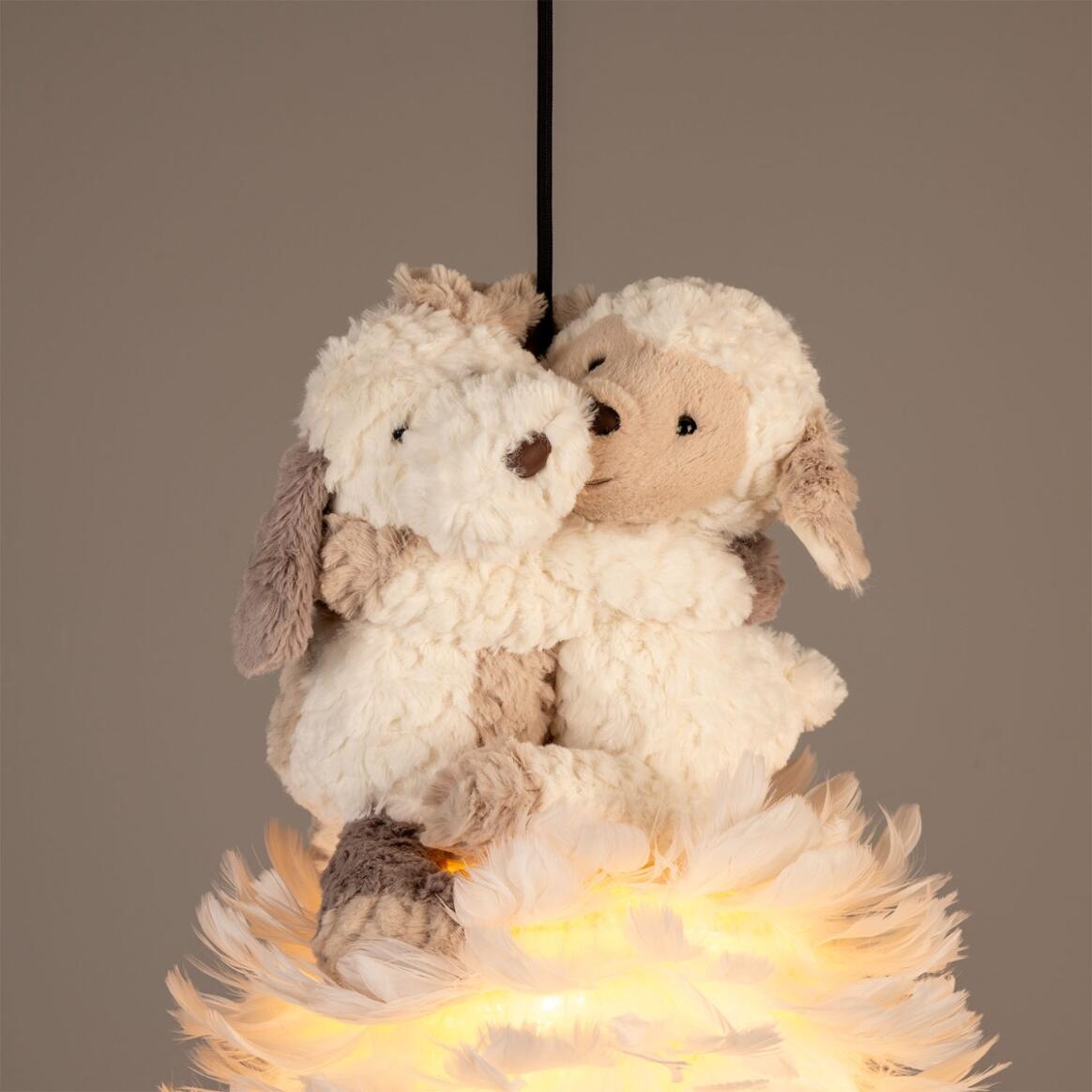 Mullan Lighting Foz 1-Light Teddy Cloud Powder-Coated White Modern Pendant Chandelier