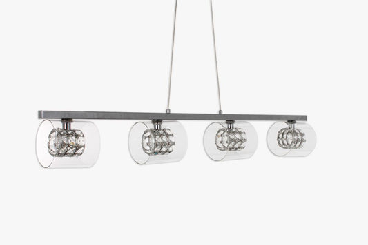 Impex Lighting Sonja 4-Light Crystal Chrome Bar Island Chandelier
