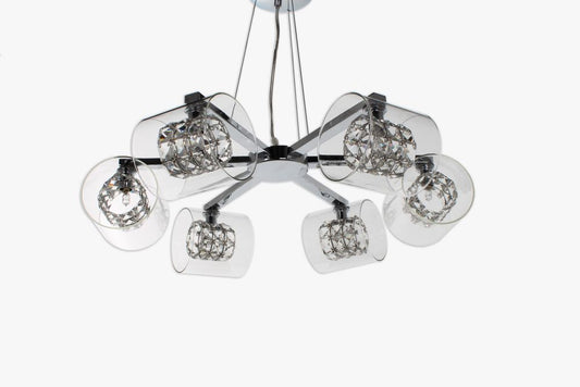 Impex Lighting Sonja 6-Light Chrome Clear Crystal Glass Chandelier
