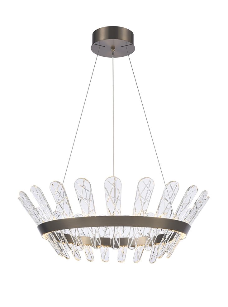 Franklite Beatrice 750mm Brushed Bronze LED Crystal Chandelier