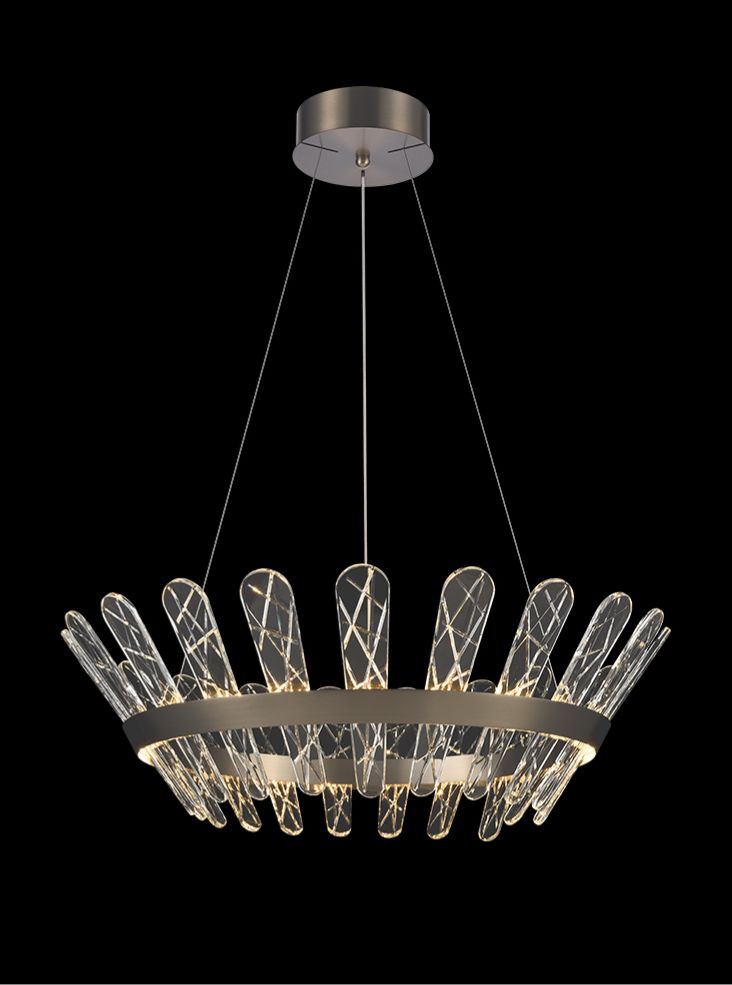 Franklite Beatrice 750mm Brushed Bronze LED Crystal Chandelier