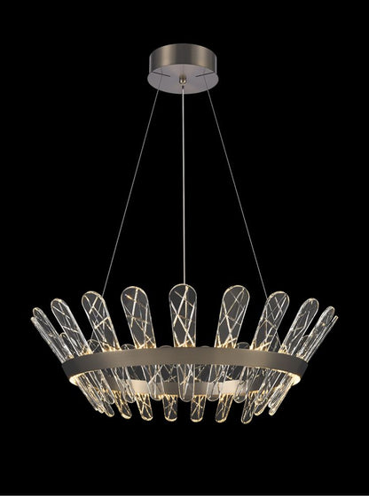Franklite Beatrice 750mm Brushed Bronze LED Crystal Chandelier