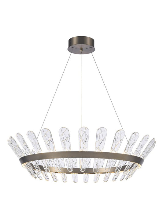 Franklite Beatrice 950mm Brushed Bronze LED Crystal Chandelier