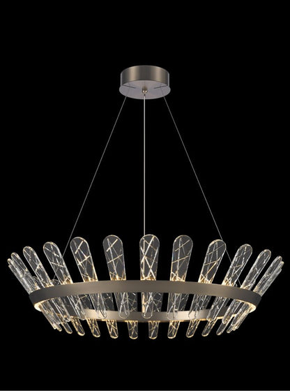 Franklite Beatrice 950mm Brushed Bronze LED Crystal Chandelier