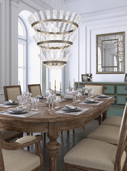 Franklite Beatrice Triple-Tiered Brushed Bronze LED Crystal Chandelier