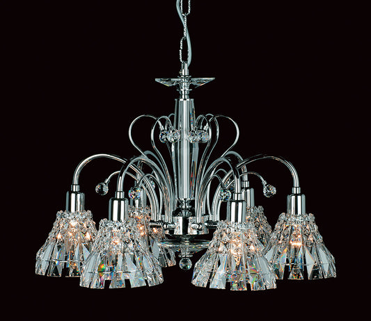 Impex Lighting Strasbourg 5-Light Chrome Lead Crystal Chandelier