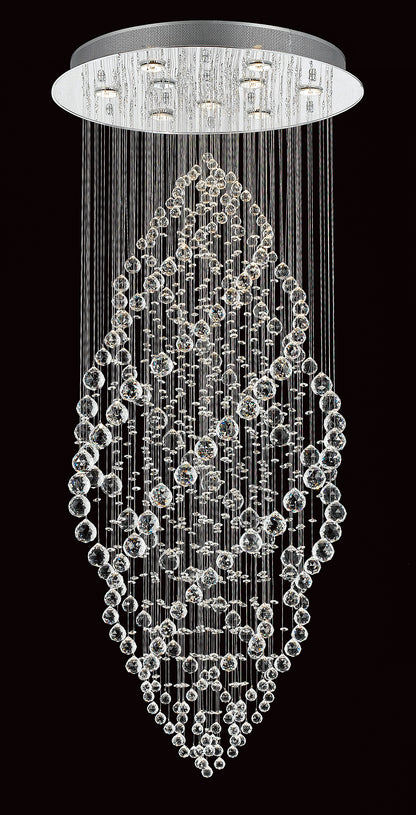 Impex Lighting Madrid Modern 9-Light Chrome Crystal Chandelier