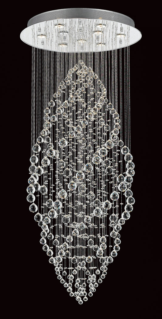 Impex Lighting Madrid Modern 9-Light Chrome Crystal Chandelier