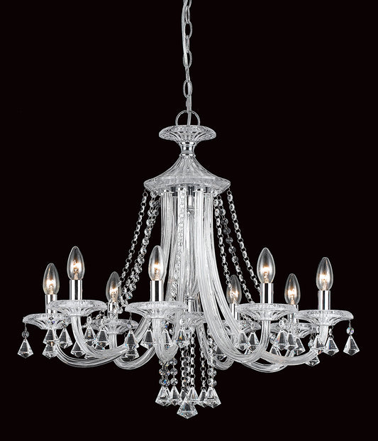 Impex Lighting Calgary 8-Light Crystal Chrome Candle Chandelier