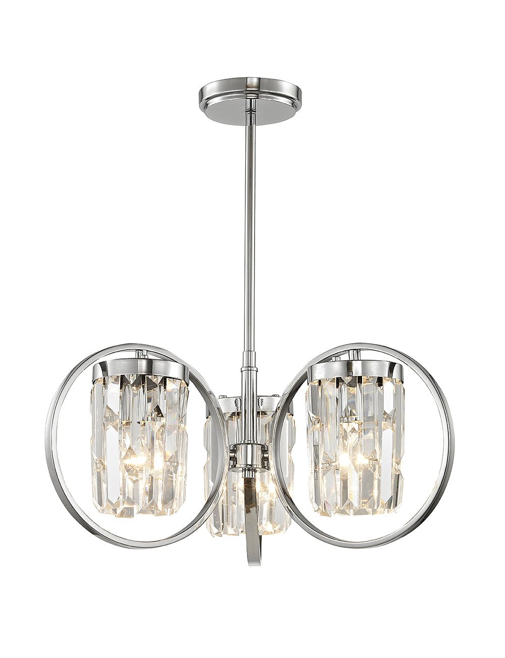 Impex Lighting Talin 3-Light Modern Chrome Crystal Chandelier