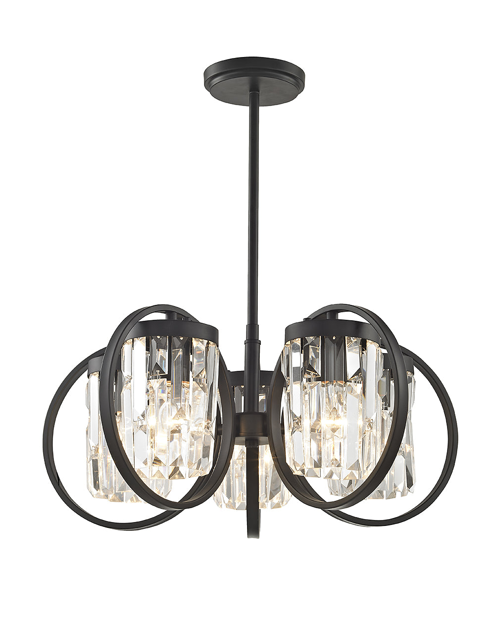 Impex Lighting Talin 5-Light Modern Black Crystal Chandelier