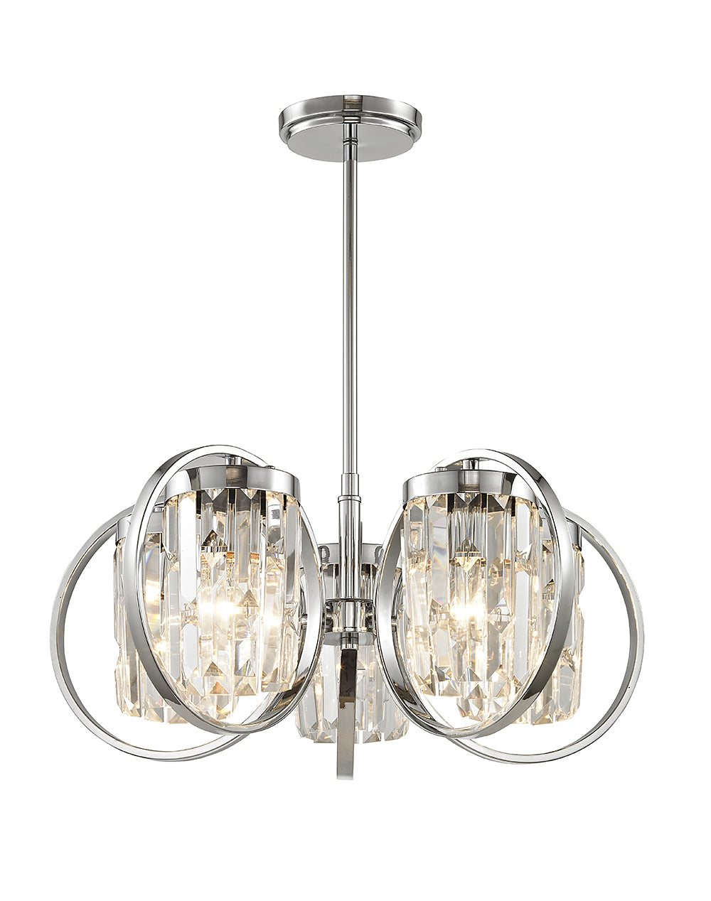 Impex Lighting Talin 5-Light Modern Chrome Crystal Chandelier