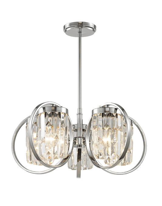 Impex Lighting Talin 5-Light Modern Chrome Crystal Chandelier