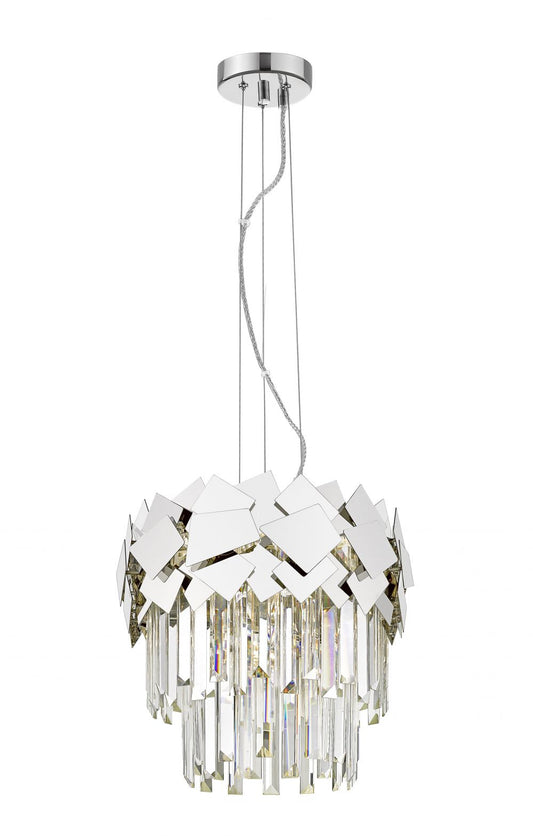 Impex Lighting Celine 4-Light Chrome Laser-Cut Crystal Chandelier