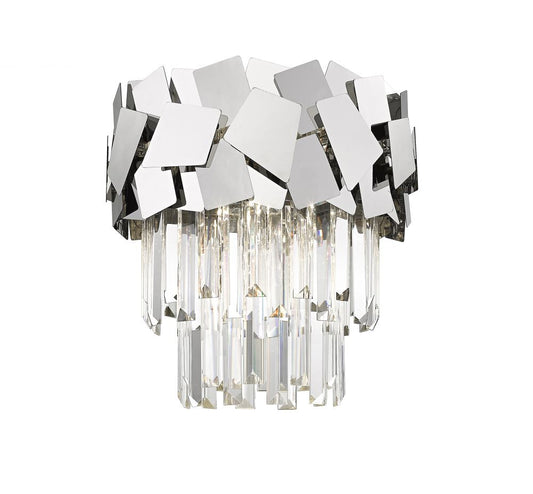 Impex Lighting Celine 4-Light Satin-Finish Chrome Laser-Cut Crystal Chandelier