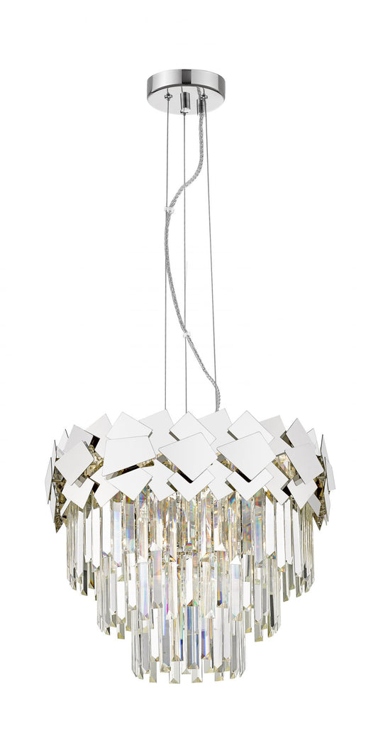 Impex Lighting Celine 6-Light Chrome Laser Cut Crystal Chandelier