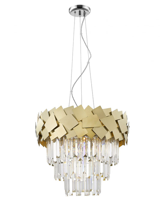 Impex Lighting Celine 6-Light Gold Laser Cut Crystal Chandelier