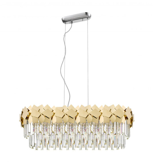 Impex Lighting Celine 6-Light Gold Laser Cut Crystal Island Chandelier