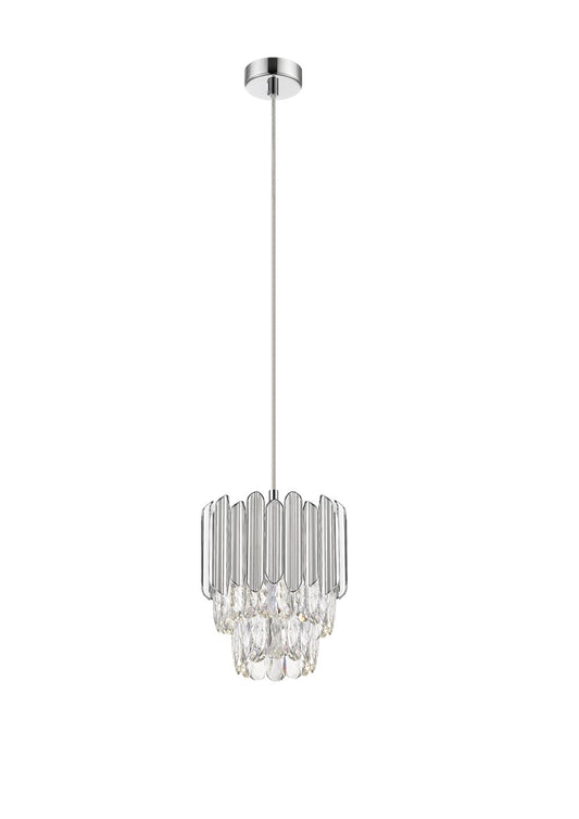 Impex Lighting Grenada 1-Light Chrome Crystal Pendant Chandelier