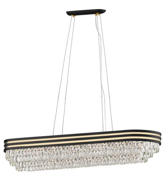 Impex Lighting Cuba 11-Light Chrome Crystal Oblong Island Chandelier