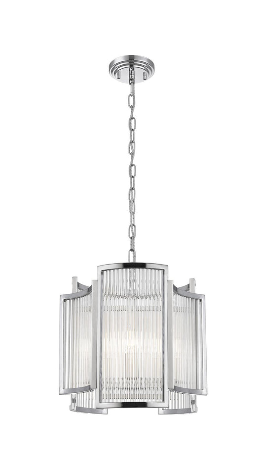 Impex Lighting Antigua 3-Light Chrome Crystal Pendant Chandelier