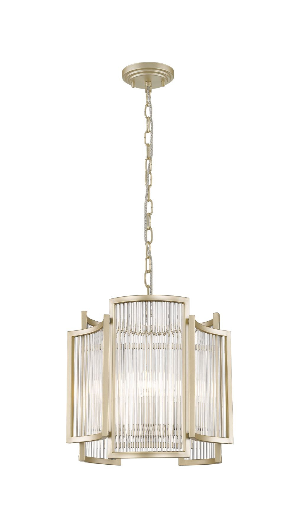 Impex Lighting Antigua 3-Light Matt Gold Crystal Pendant Chandelier