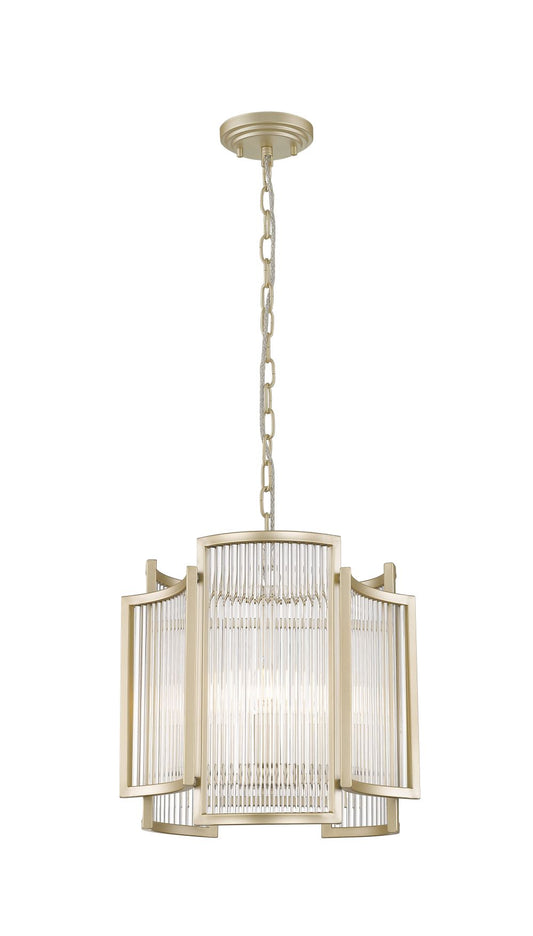 Impex Lighting Antigua 3-Light Matt Gold Crystal Pendant Chandelier
