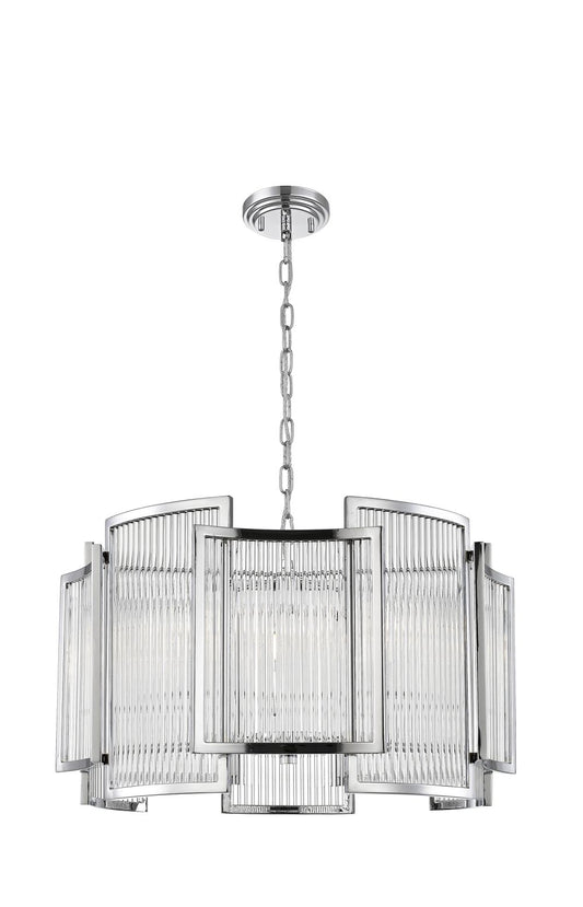 Impex Lighting Antigua 5-Light Chrome Crystal Pendant Chandelier