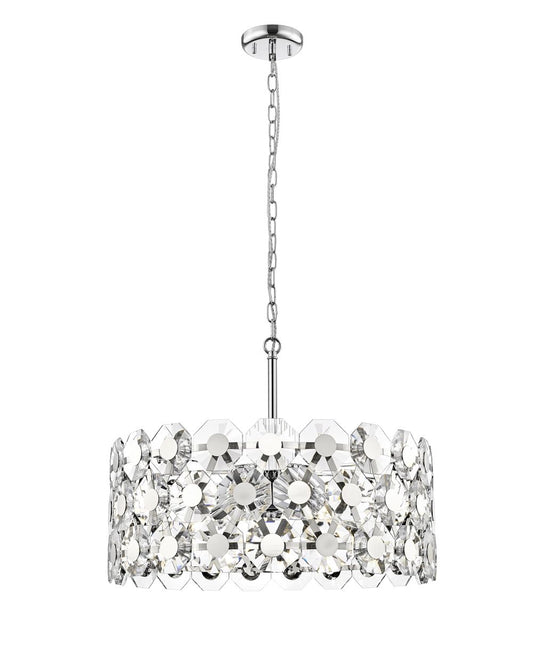 Impex Lighting Bahamas 7-Light Chrome Crystal Pendant Chandelier