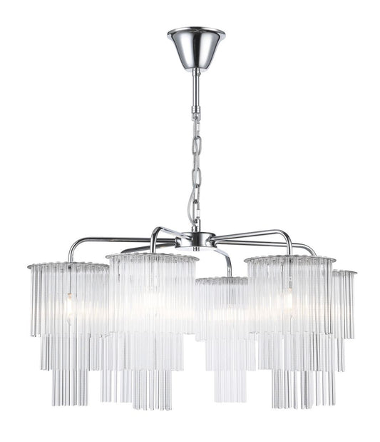 Impex Lighting Panama 6-Light Chrome Crystal Chandelier