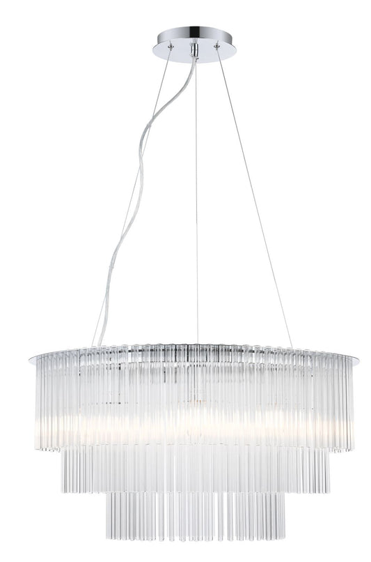 Impex Lighting Panama 9-Light Chrome Crystal Chandelier