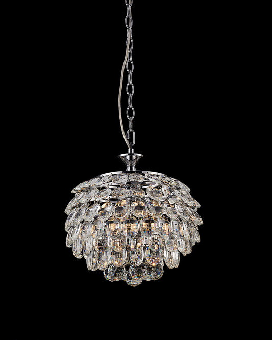 Impex Lighting Adaliz 3-Light K9 Crystal Chrome Chandelier