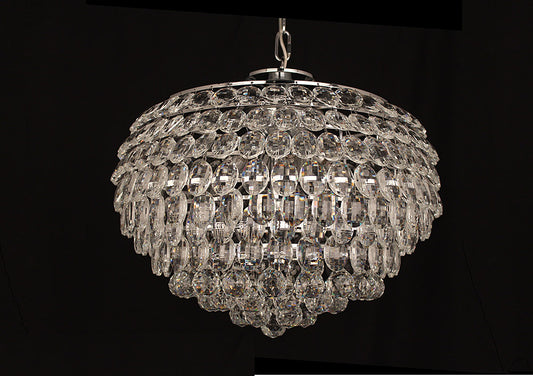 Impex Lighting Adaliz 6-Light K9 Crystal Chrome Pendant Chandelier