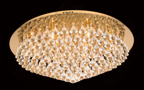 Impex Lighting Parma 12-Light Gold Crystal Flush Chandelier