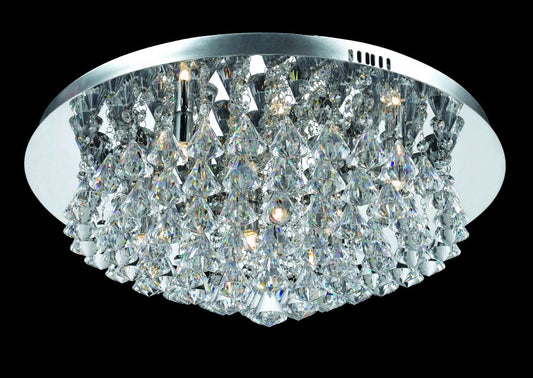 Impex Lighting Parma 8-Light Chrome Crystal Flush Chandelier