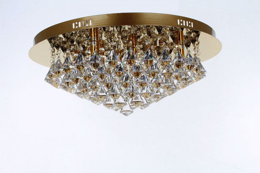 Impex Lighting Parma 8-Light Gold Crystal Flush Chandelier