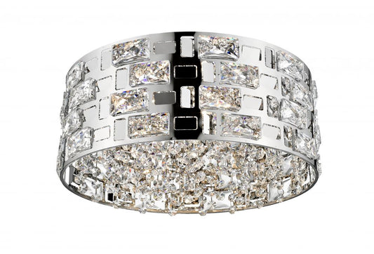 Impex Lighting Lola 5-Light Crystal Chrome Flush Chandelier