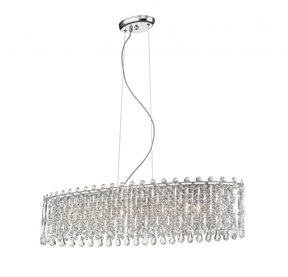 Impex Lighting Alita 6-Light Oblong Crystal Chrome Island Chandelier