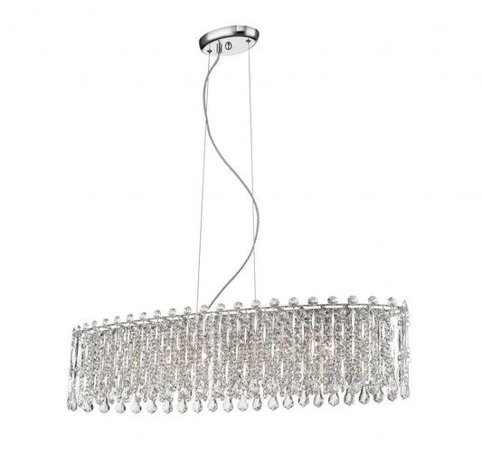 Impex Lighting Alita 6-Light Oblong Crystal Chrome Island Chandelier