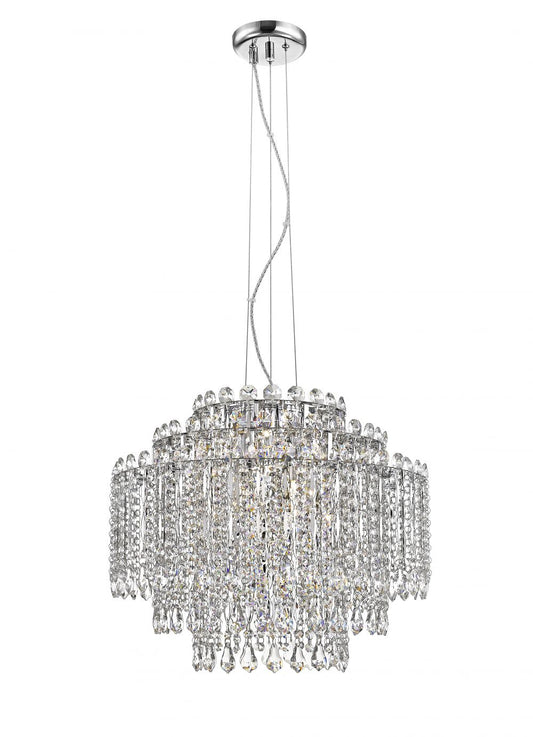 Impex Lighting Alita 8-Light Crystal Chrome Pendant Chandelier