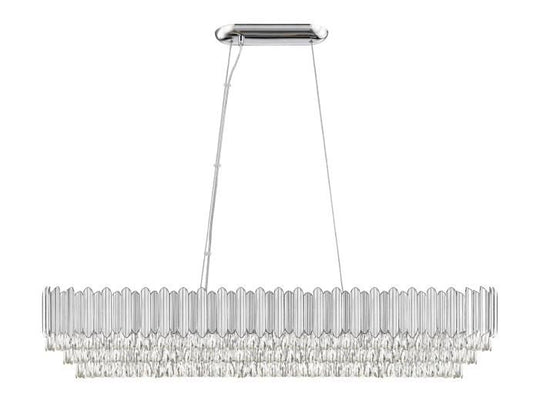 Impex Lighting Grenada 11-Light Crystal Chrome Oblong Island Chandelier