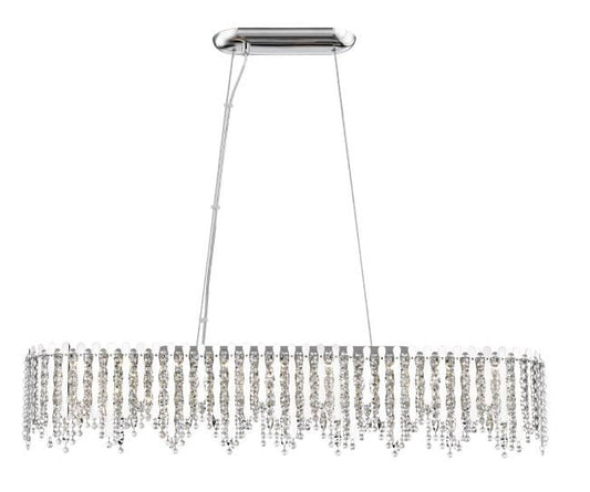 Impex Lighting Belize 10-Light Crystal Chrome Oblong Island Chandelier