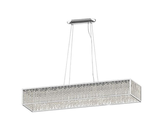 Impex Lighting Melenki 11-Light G9 Crystal Chrome Oblong Island Chandelier