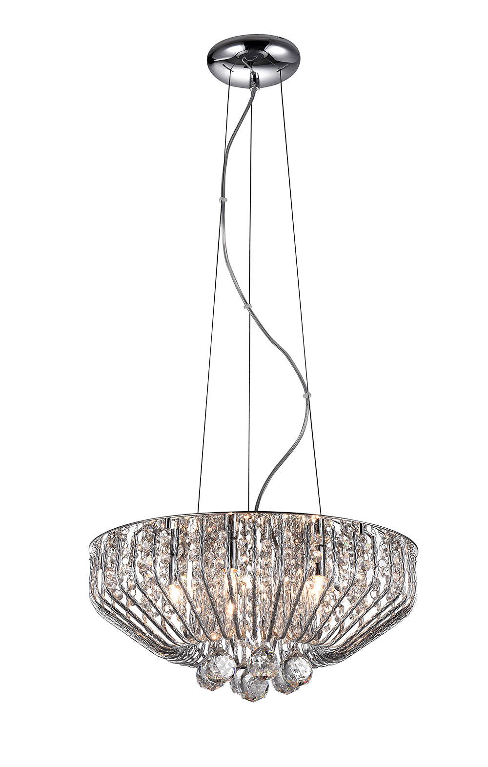 Impex Lighting Carlo 5-Light G9 Crystal Chrome Chandelier
